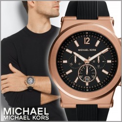 Michael Kors マイケルコース 腕時計 ディラン MK8184 ブラックダイアル×ブラックラバーベルト