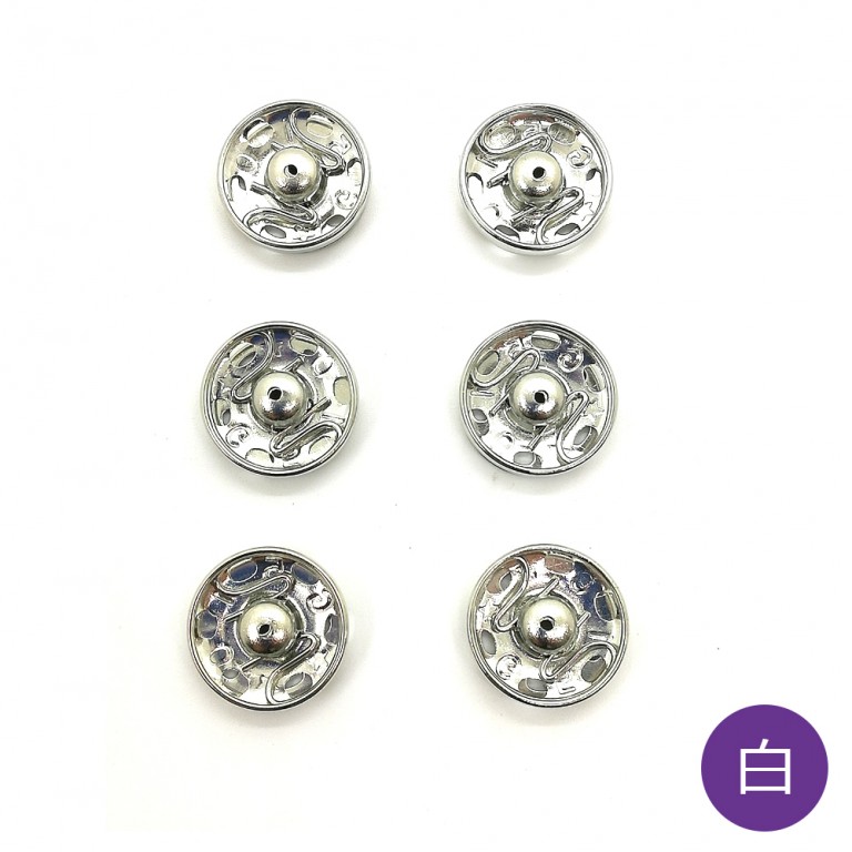 スナップボタン 14mm 6個入り セット 白 シルバー 100円均一 100円ショップ通販 Shop100 Hapima ハピマ ハッピーマーケット